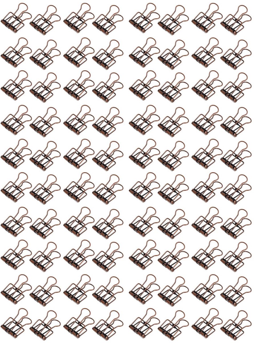 Dailygoods- Bindmiddel Clips 80 Stuks - Metalen Bindclips - Duurzaam Metaal - Kleine Holle Staart Clips - Kantoor/School Gebruik - Sterke Klemming - Papierclips