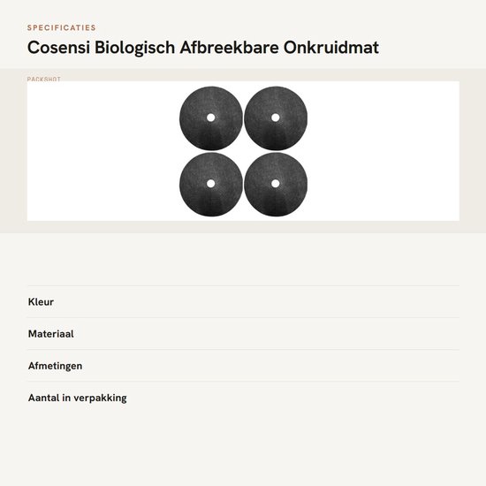 Dailygoods- Onkruidmat 20 Stuks - Biologisch Afbreekbare Mulchring - Slijtvaste Onkruidbestrijding - Geschikt voor Bloemen/Planten - Hoogwaardig Vliesmateriaal - Duurzaam en Veilig van Dailygoods — afbeelding 3