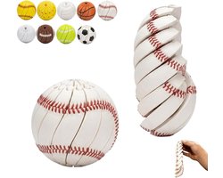 3D Geprinte Fidget Toy Bal - Stressbal Honkbal - Uittrekbare Spiraal Bal voor Stressverlichting - Anti-Stressbal voor Kinderen & Volwassenen - Draaibaar en Wendbaar Sensorisch Bureaugadget - Ideaal voor in de Klas - SOLLBRY®