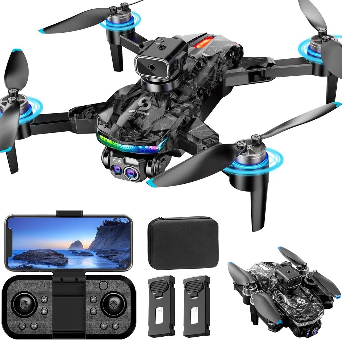 RC Drone - Quadcopter met camera - Vliegplezier beleven - Borstelloze motor - 1080p HD camera - Grijs
