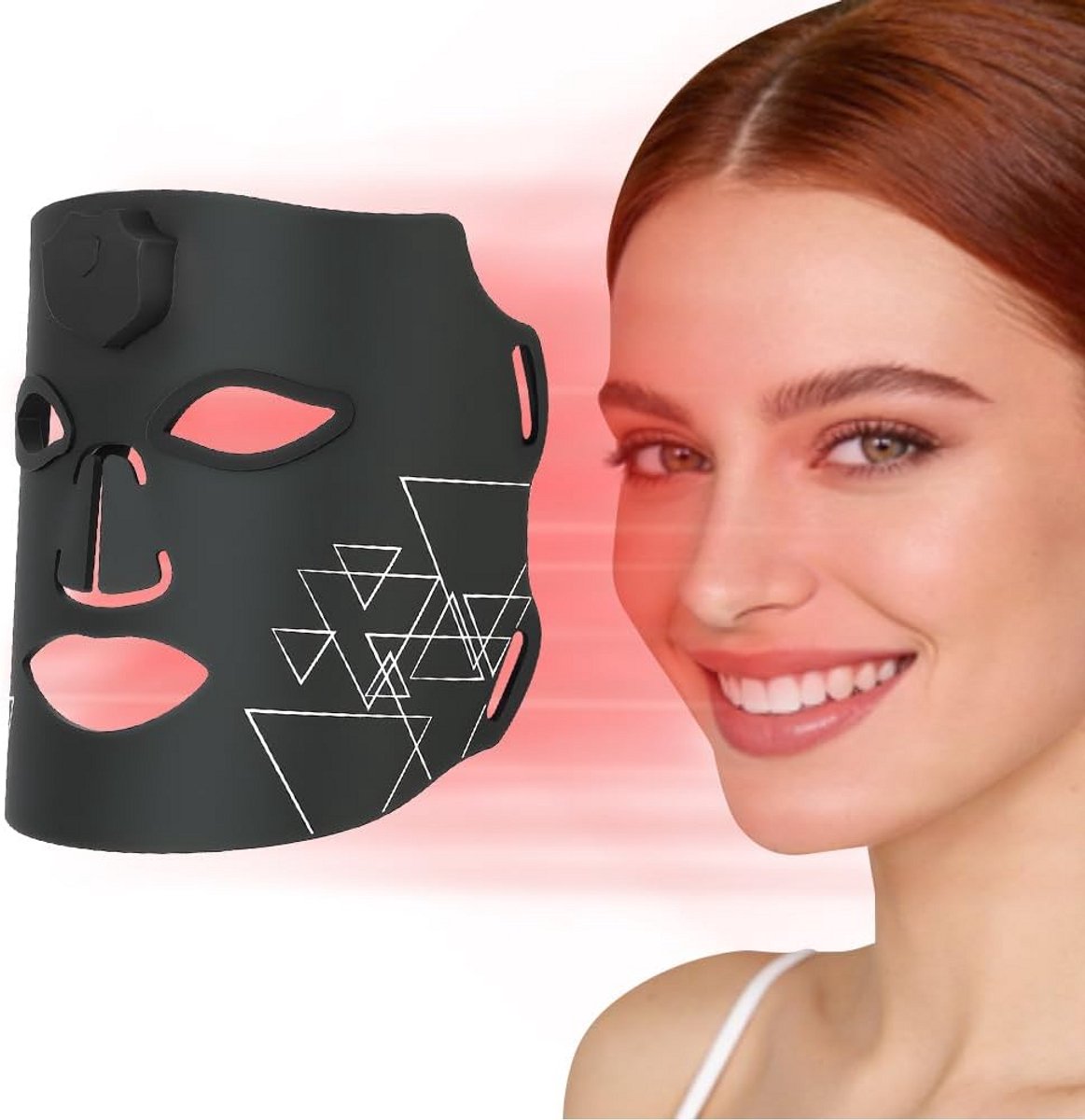 Gezichtsmasker - Huidverzorging LED - Thuisbehandeling Huid - Zeven Lichtmodi - 60 LED's - Wit