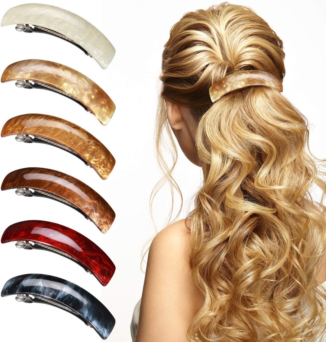 Dailygoods- Haarclips Set van 6 - Grote Haarspelden - Retro Franse Stijl - Geschikt voor Dun Haar - Ideaal voor Dagelijks Gebruik - Hoogwaardige Kwaliteit