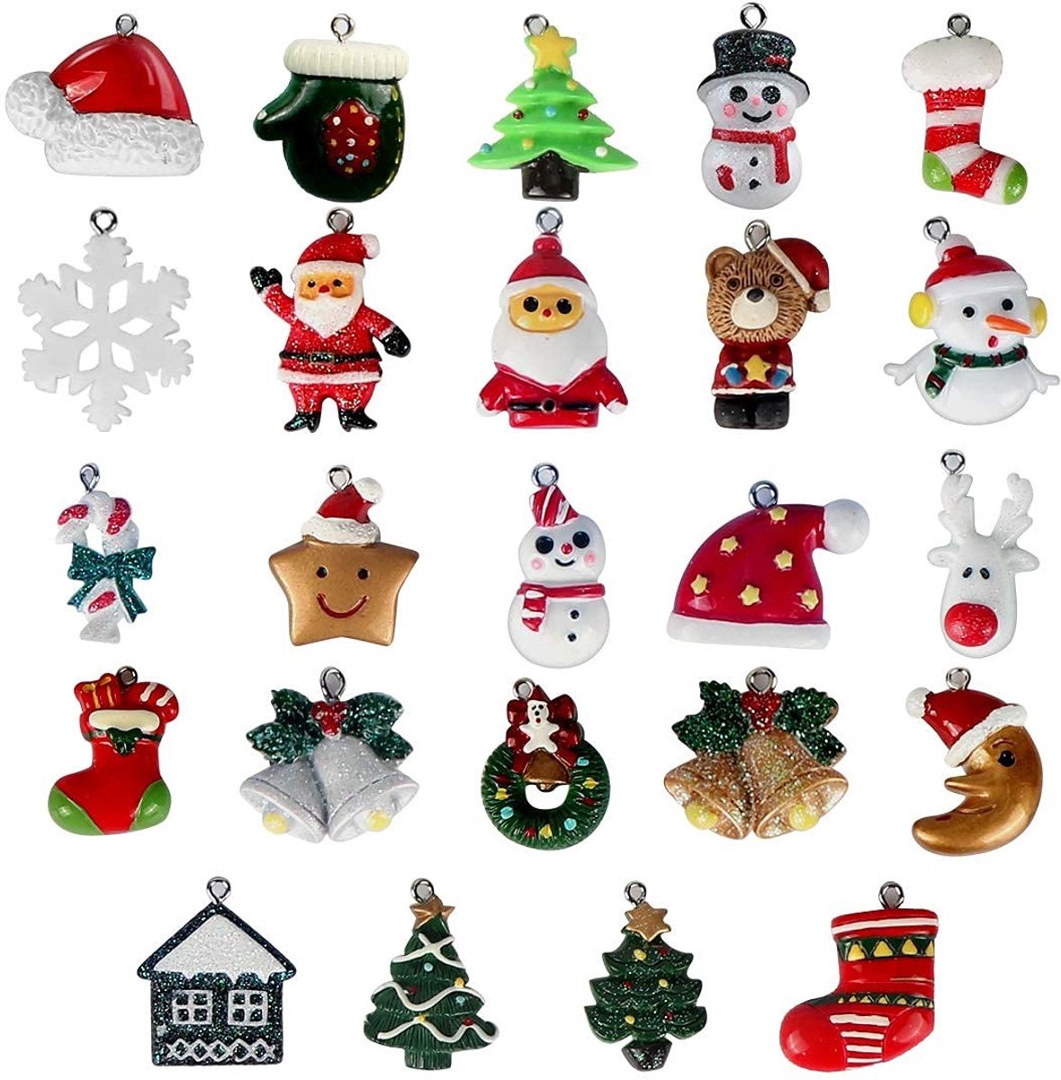 Dailygoods- Kerstversieringen 24 stuks - Miniatuur Kerstboomversieringen - Hangende Decoraties - Feestelijke Versiering - Veiligheidswaarschuwing - Ideaal voor Cadeaus - Kerstboomhangers