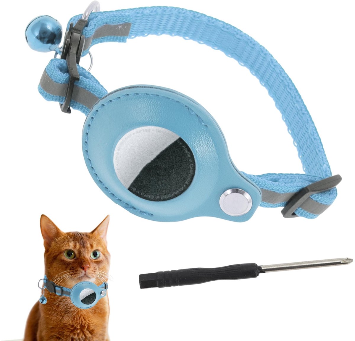 Dailygoods- Halsband Verstelbaar - Kattenhalsband Met Reflecterend Element - Polyester Halsband - Veiligheidshalsband - 22-23 cm - Duurzaam Materiaal
