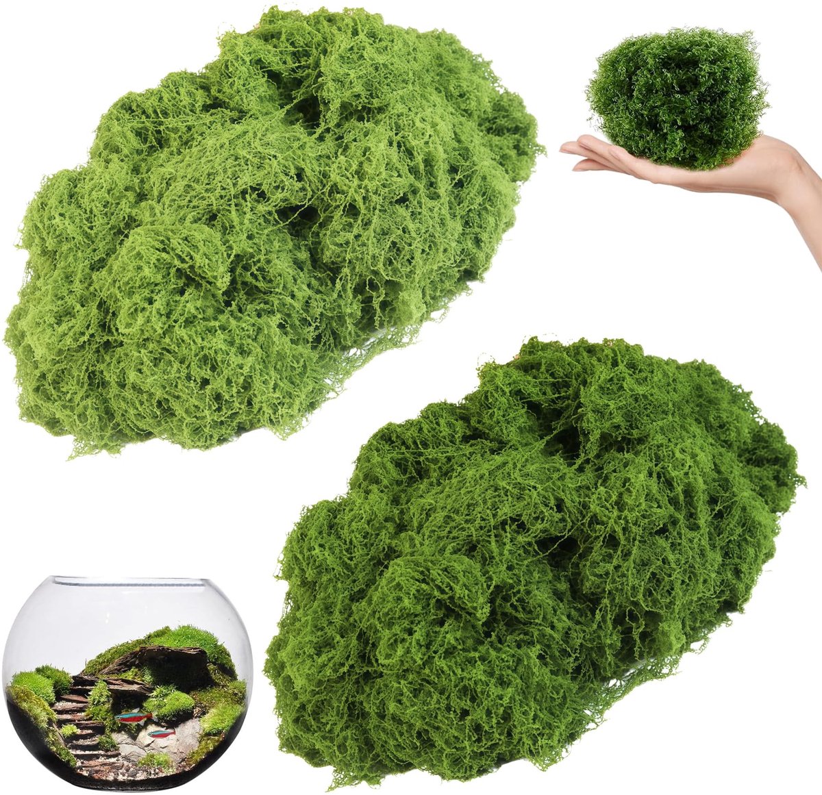 Dailygoods- Kunstmos 100g - Decoratief Mos - Nepmos voor Aquaria - Mosdecoratie voor Muren - Kunstmos voor Creatief Ontwerpen - Zachte Textuur