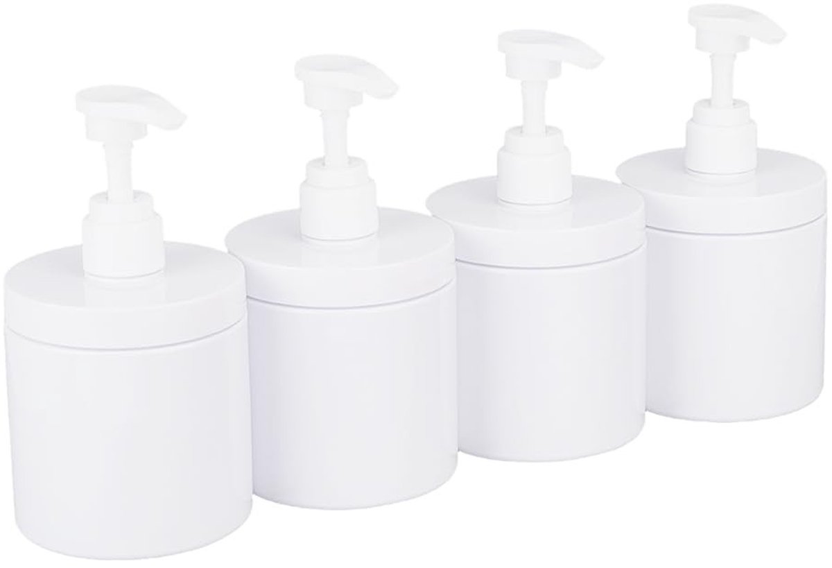 Dailygoods- Pompflesjes 4-pack 500 ml - Leeg/navulbaar - Duurzaam PET-materiaal - Ergonomisch ontwerp - Geschikt voor shampoo/lotion - Hoogwaardige kwaliteit - Dispenserflessen