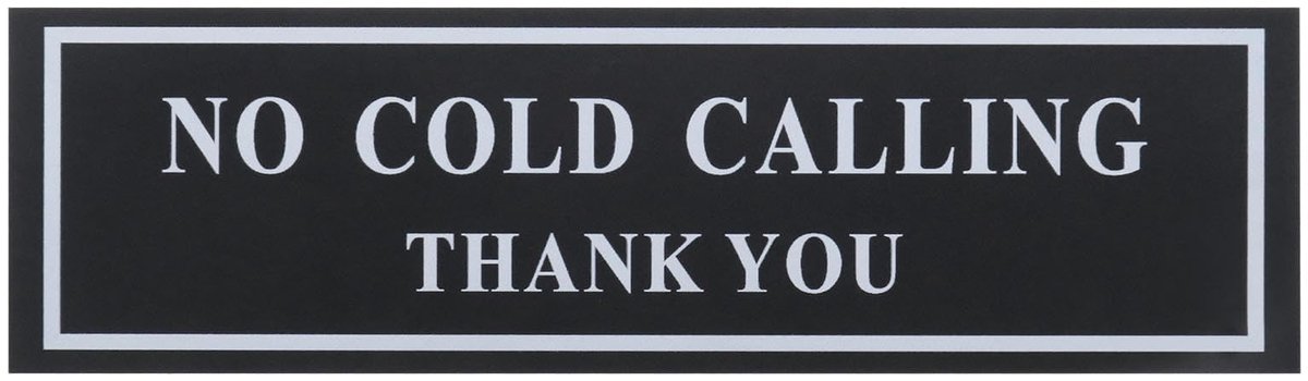 Dailygoods- Waarschuwingsbord Geen Koud Roepen - Acryl Beveiligingsteken - 21x6x0,5cm - Sterke Plakband - Donker Grijs Metallic - Hoge Resolutie Print - Veiligheidsbord