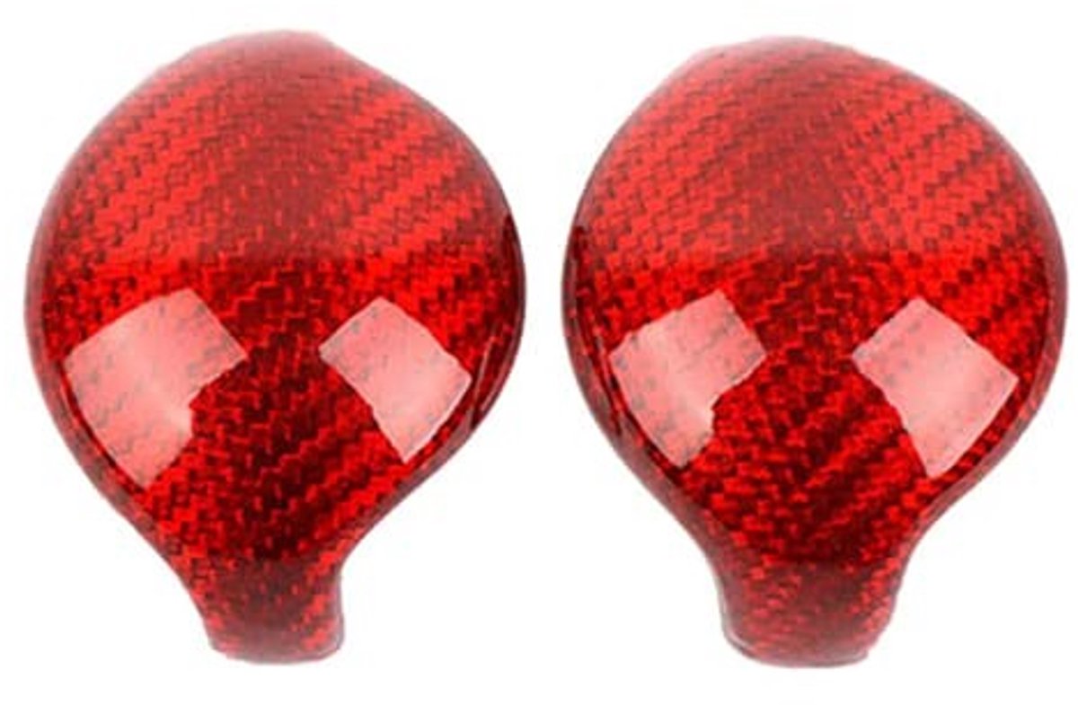 Dailygoods- Versnellingspookknop Sportief - Koolstofvezel Rood - Geschikt voor F0rd Mustang 2015-2019 - 2 Stuks/set - Autodecoratie - Schakelpaneel Bescherming - Versnellingspook