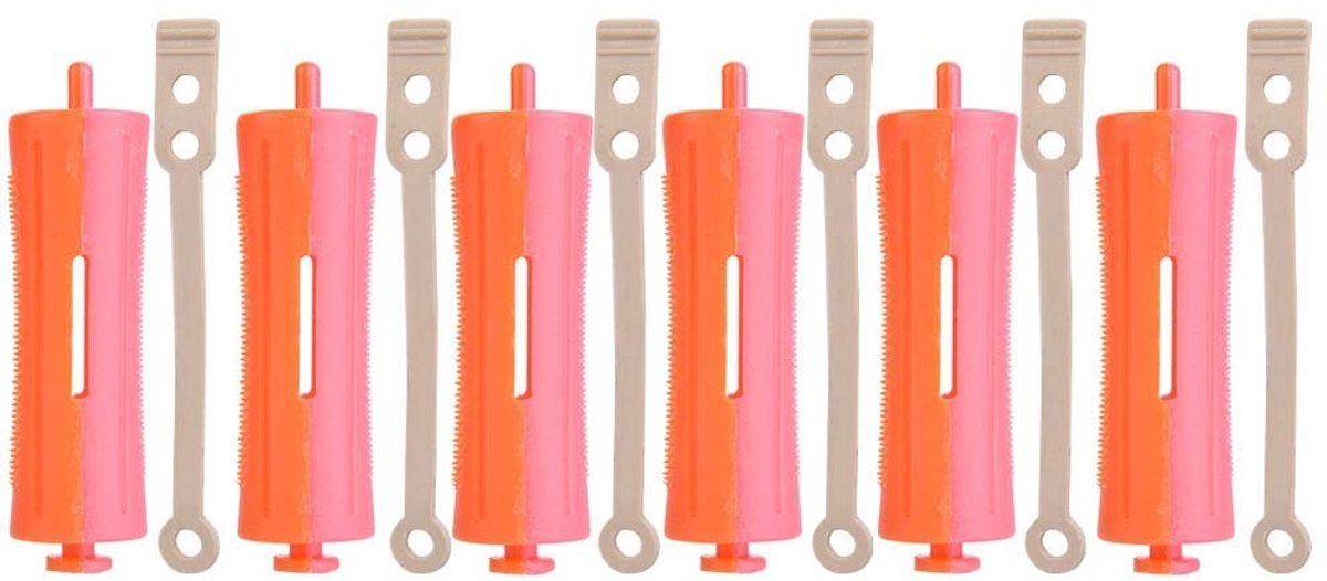 Dailygoods- Lockenwickler 8 Stuks - Haarkrulspelden met Elastiek - ABS/Hars - Diverse Maten - Geschikt voor Droog/Vochtig Haar - 9 x 2,4 cm