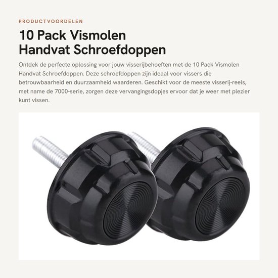 Allecto - 10 Pack Vismolen Handvat Schroefdoppen - Duurzaam en Stevig - Geschikt voor Vissen Reels - Perfect voor de 7000-serie - Vervangingsset vo... van Merkloos — afbeelding 4