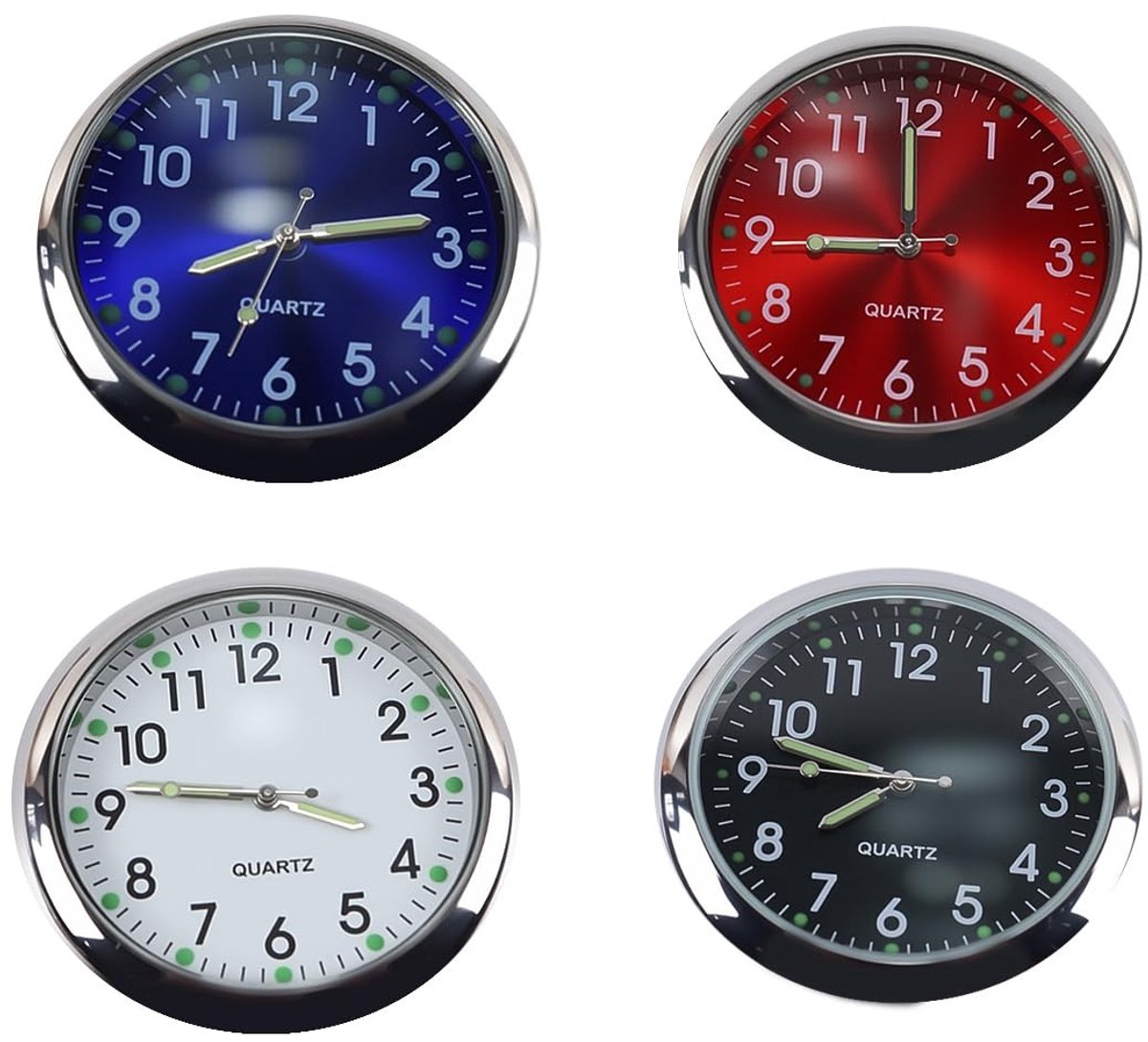 Dailygoods- Dashboardklok Eenvoudig te Installeren - Auto Horloge - Digitale Klok - Quartz Uurwerk - 4 Stuks - Antislip Bevestiging - Autohorloge
