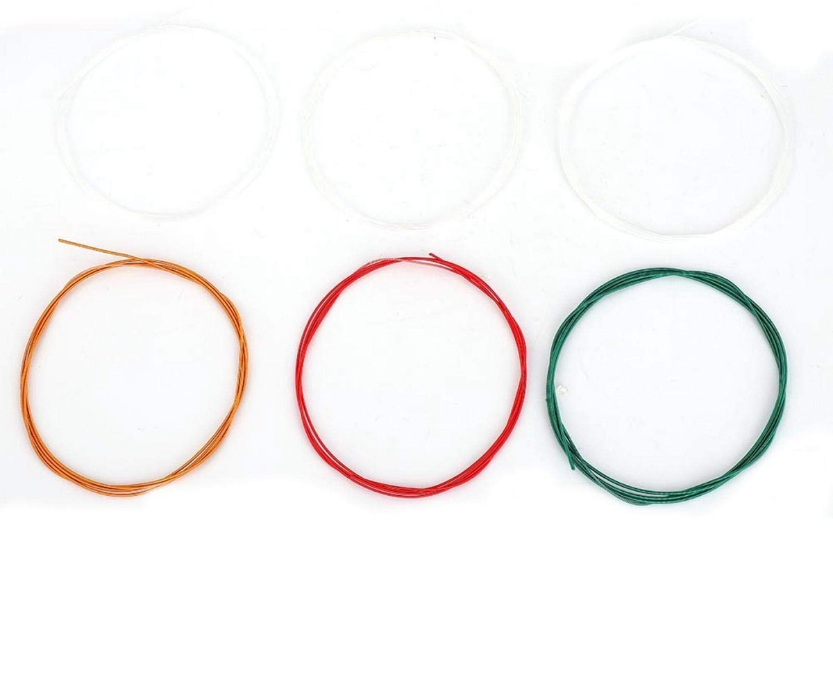 Dailygoods- Gitaarsnaren Set van 6 - Metalen Snaren met Kleurrijke Coating - Transparante Nylon Snaren - Akoestische Gitaar Accessoires - Duurzaam en Hooggeluid - Gitaarstrings