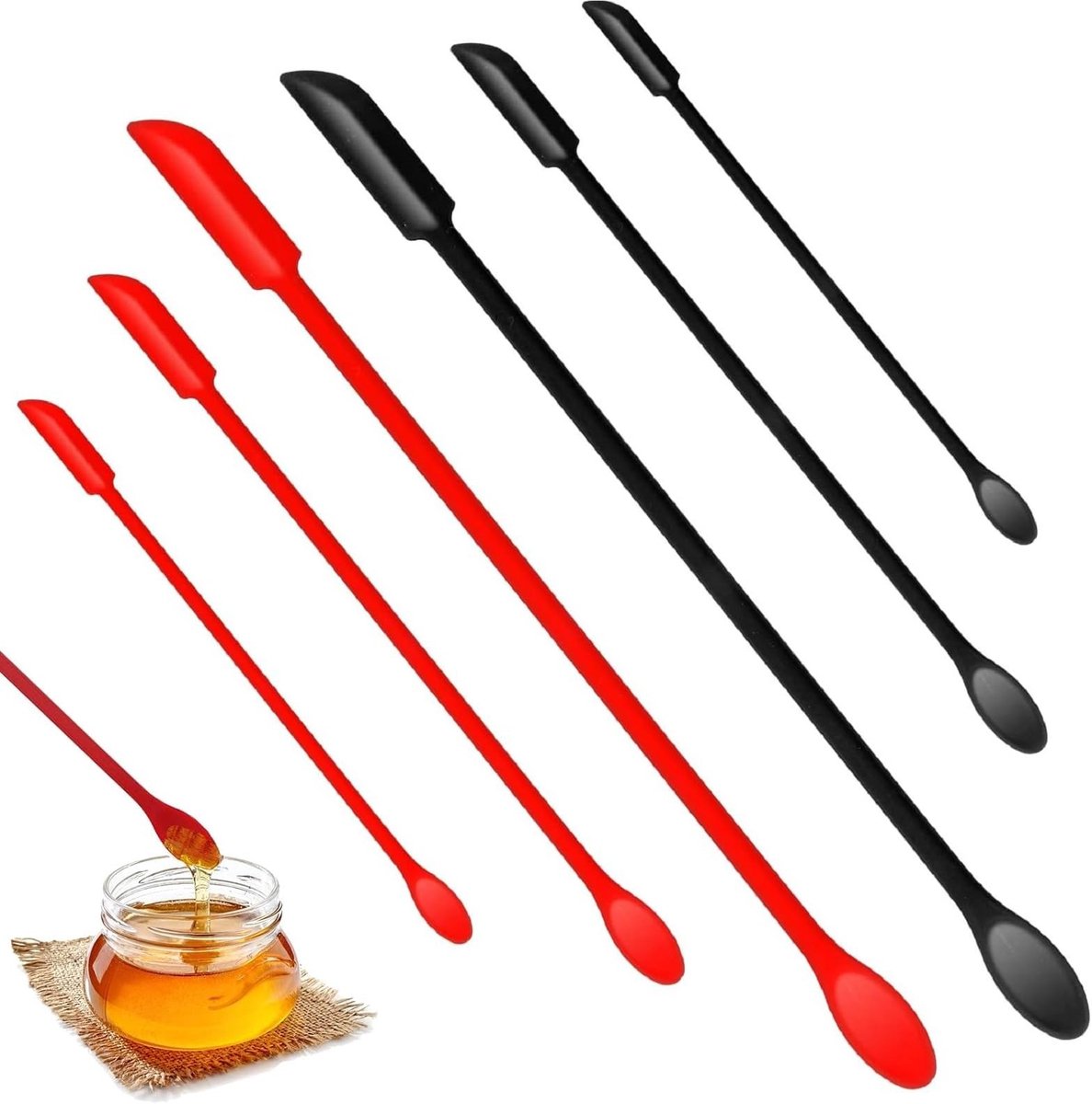 Dailygoods- Deegschraper 6 Stuks - Siliconen Spatelset - Mini Spatels - Vaatwasmachinebestendig - Herbruikbaar - Veilig en Niet Giftig - Spatel