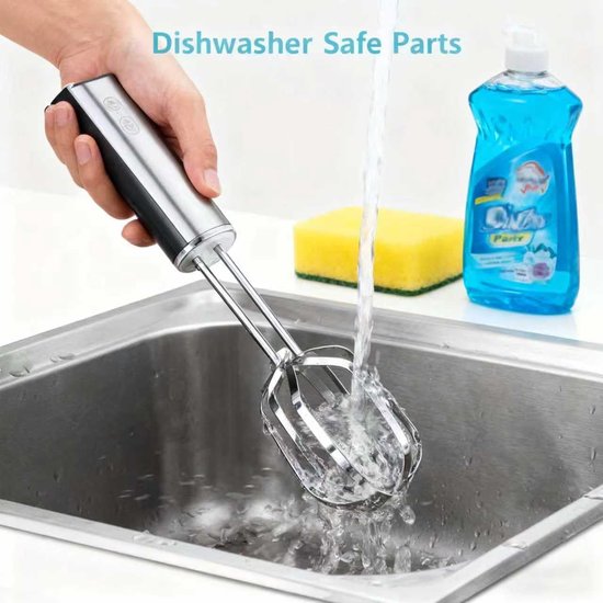 Elektrische Handmixer - Keukenmixer Beslagmixer - Bakken en Koken - 5 Snelheden Turbofunctie - 800 W - Zilver — afbeelding 3