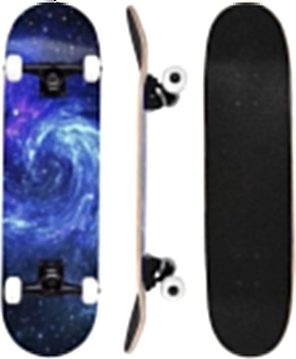 Compleet Skateboard Beginners Skateboard Stabiel Rijden 7-laags Esdoorn Dek 80 x 20 cm Met Patroon
