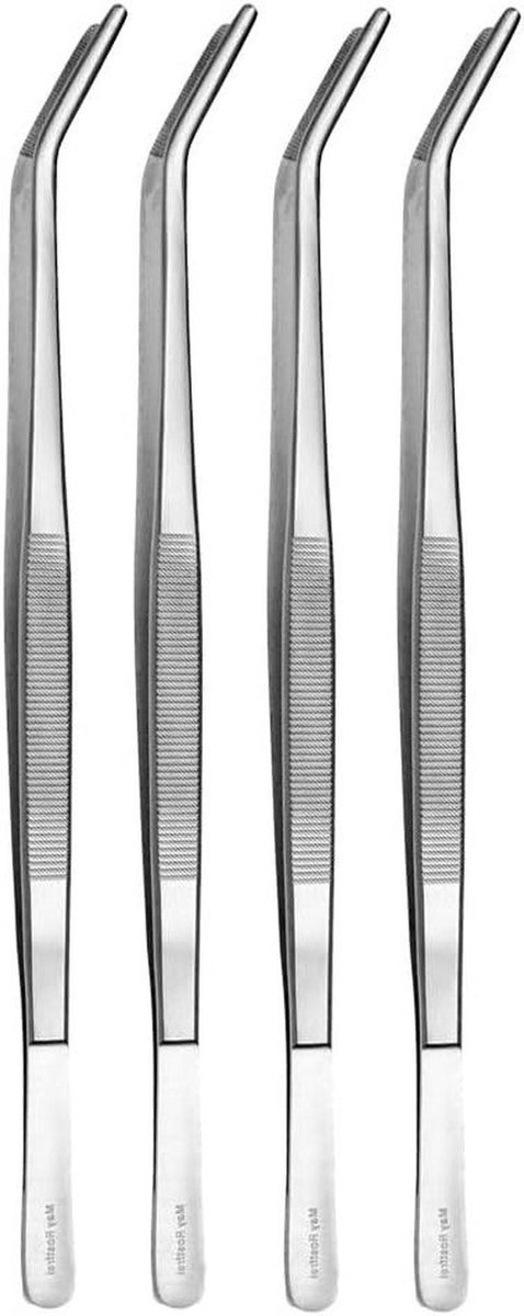 Technische Pincetten - Modelbouw Pincet - Hobby Werk - Roestvrij Staal - 30 cm - Zilver