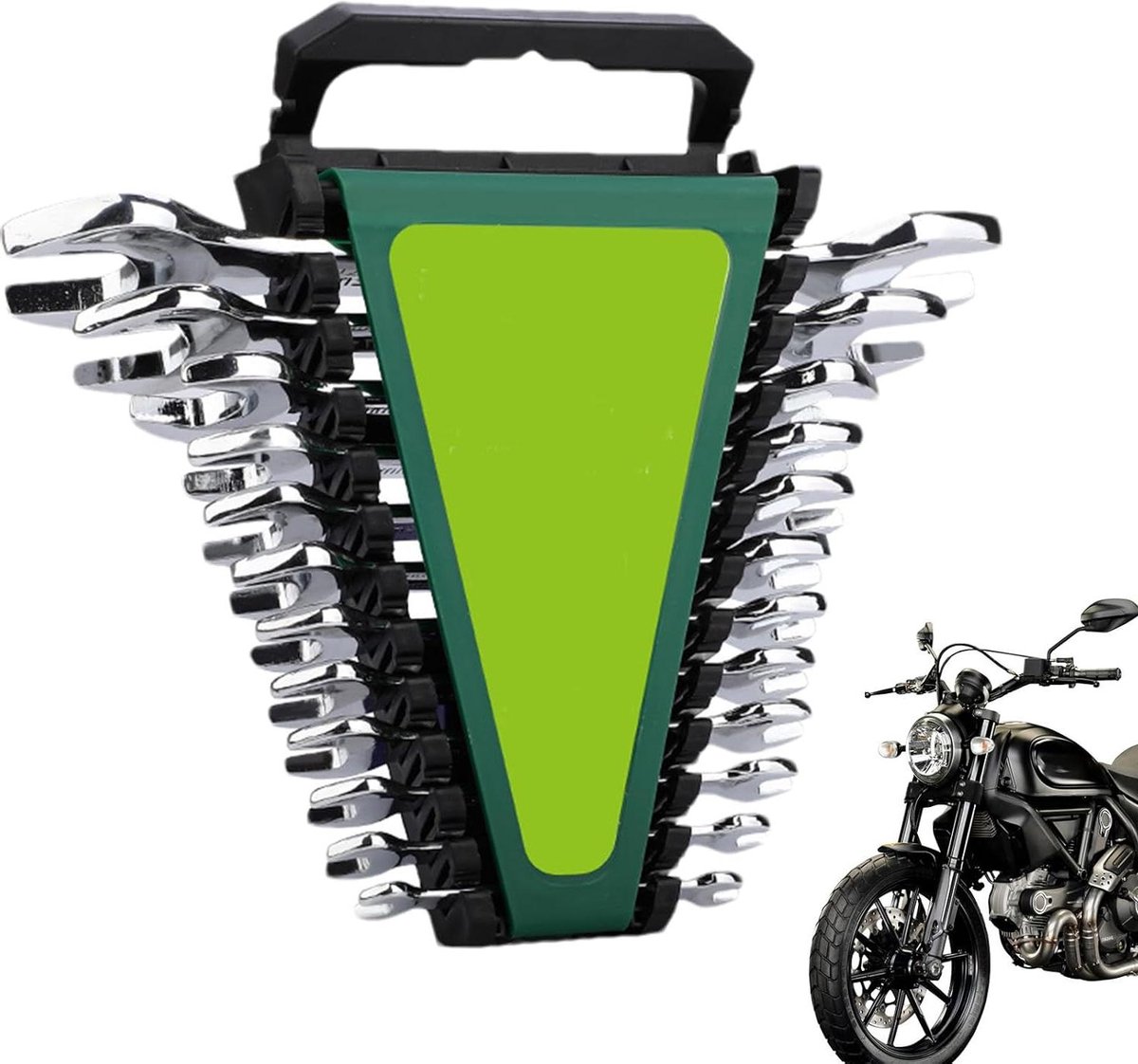 Combinatiesleutelset Metrisch - Steen- en ringsleutels - Reparatie en Onderhoud - 12-punts doppenontwerp - 6-32 mm - Groen