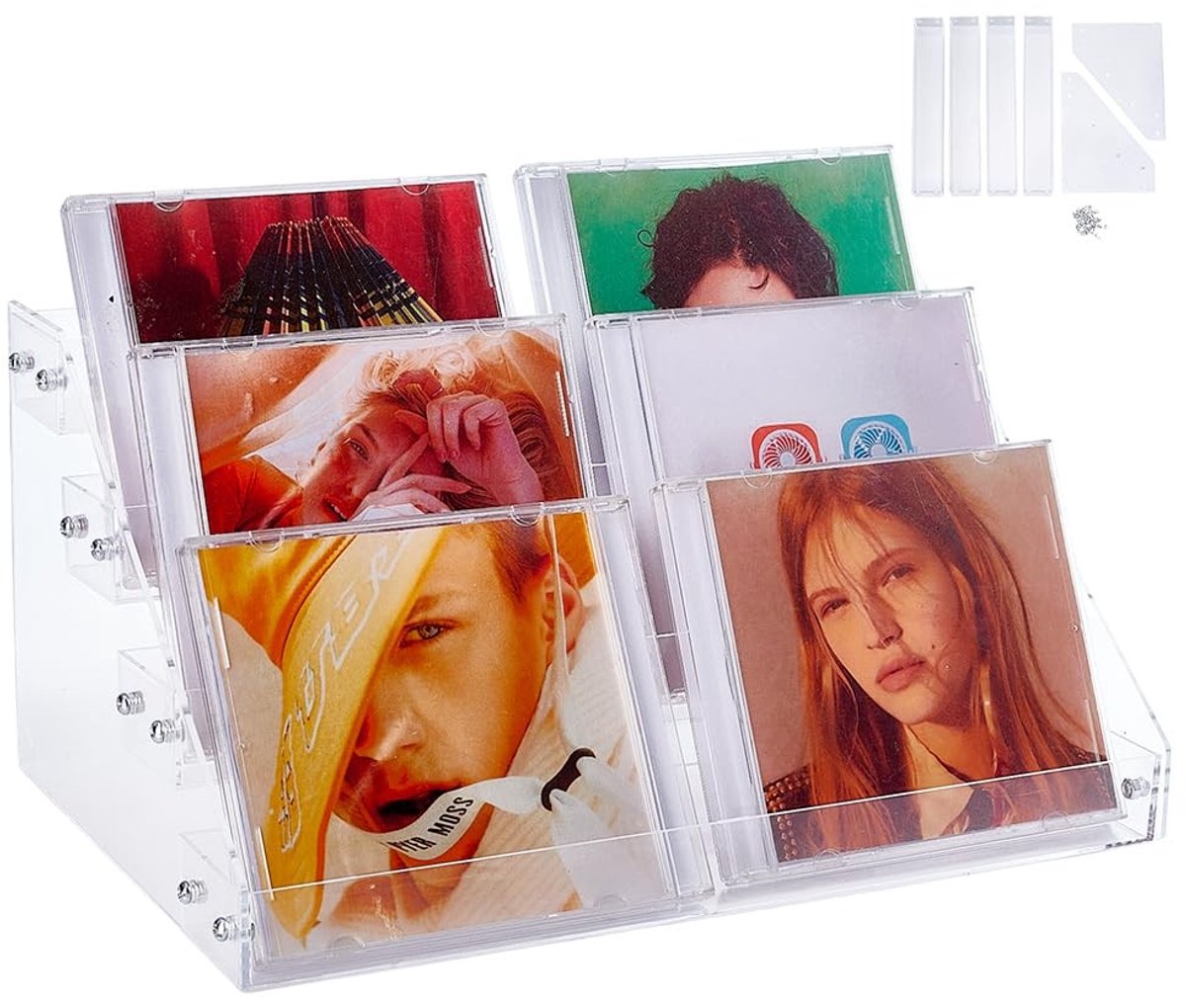 Dailygoods- CD-opbergorganizer 4 lagen - Cosmetica-houder - Nagellakrek - Acryl make-up display - Multifunctioneel opbergrek - Ruimtebesparend ontwerp