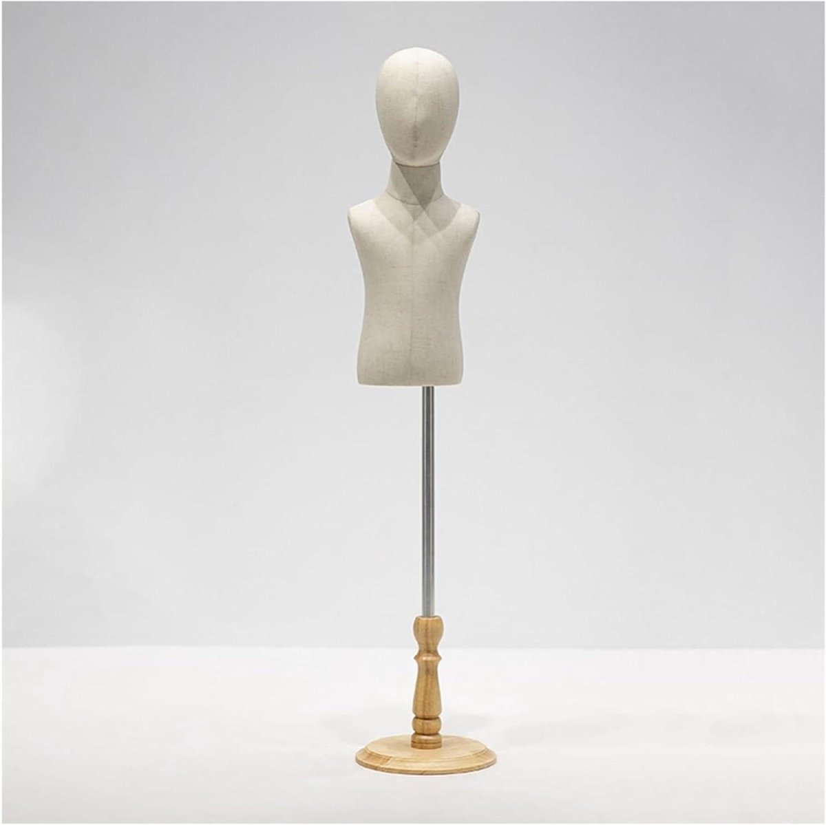 Kindermannequin Paspop - Kinderetalagepop Torso - Kleding Presenteren - Verstelbare Hoogte - 93-140 cm - Beige