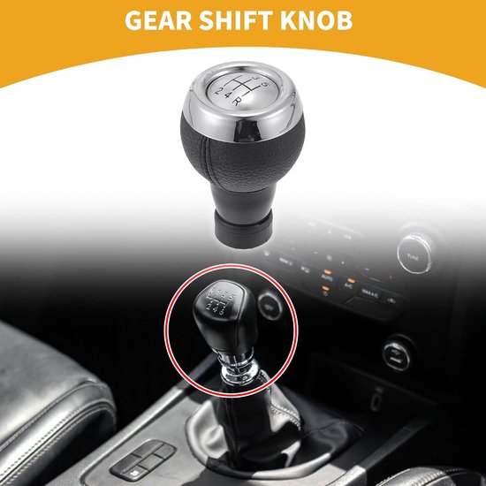 Schakelknop Handgeschakeld - Pookknop Versnellingspook - Auto Interieur Upgraden - Ergonomisch Ontwerp - 5 Snelheden - Zwart Zilver — afbeelding 5