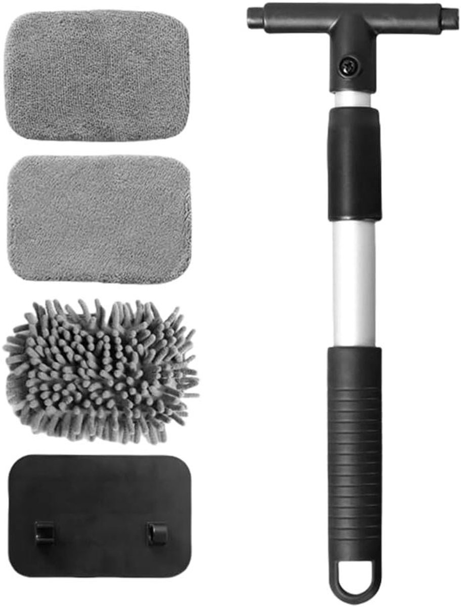 Autowas Borstelset - Raamwisser - Auto Reinigen - Telescopische steel - 32-46 cm - Grijs