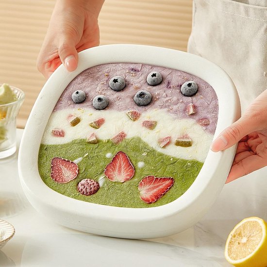 Rolijsmaker Gerold IJs - Dessert Maker - Zelf Desserts Maken - Roestvrijstalen Plaat - 23 cm Breed - Geel — afbeelding 3