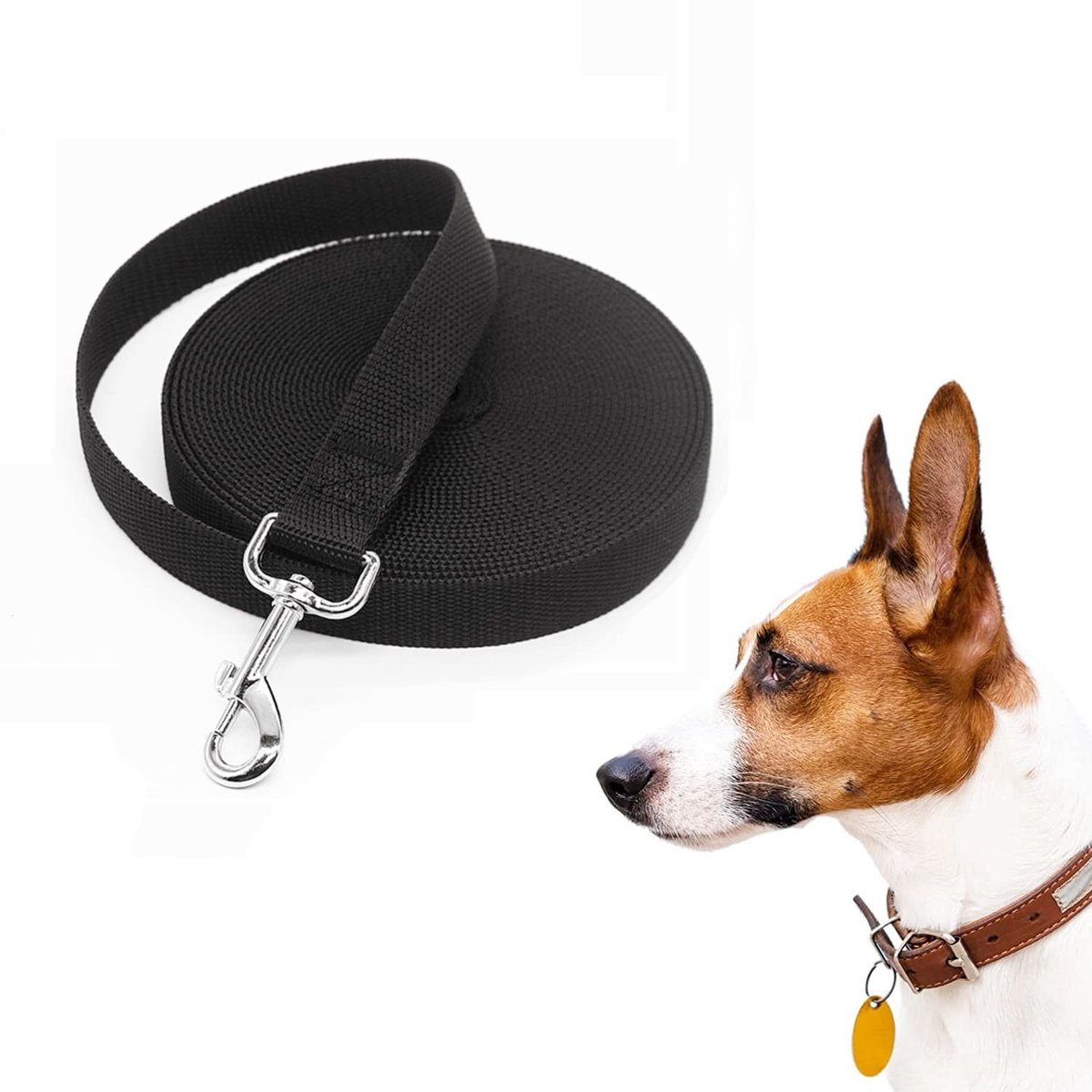 Dailygoods- Hondenriem 1,2 ~ 30 m - Lange lijn voor kleine/grote honden - Duurzaam nylon - 360 graden draaibare metalen sluiting - Lichtgewicht - Aangename grip - Trainingslijn