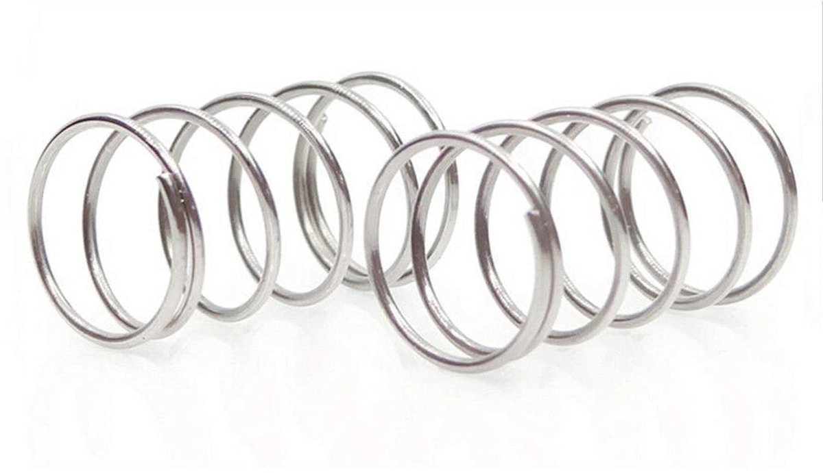Drukveer - Compressieve veer - Machineonderdelen Repareren - Roestvrij staal 304 - 1x5x10mm 10 stuks - Zilverkleurig