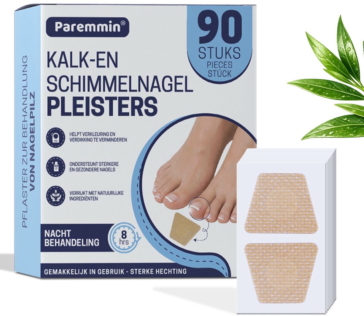 Kalknagel Pleister 90 stuks - Kalknagelbehandeling - Schimmelnagel Behandeling - Voetschimmel - Creme