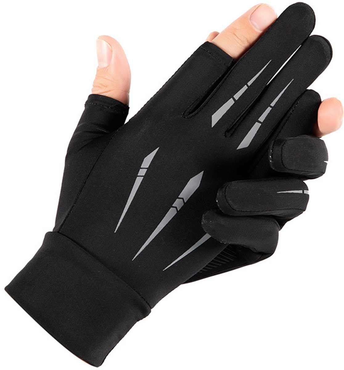 Visserij Handschoenen - Vingerloze Sporthandschoenen - Vezels - Antislip Siliconen Handpalm - UV-bescherming - Unisex - Ademend - Voor Vissen, Kajakken en Outdoor - 23*9.5cm