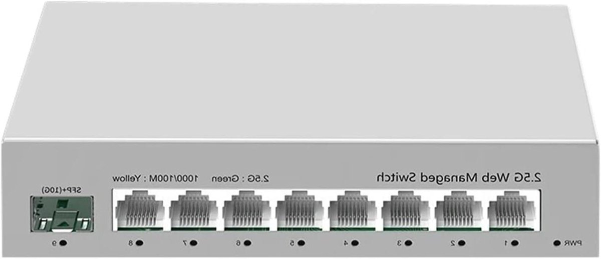 Netwerk Switch - Internet Hub - Snelle Dataoverdracht - Web Beheerd - 8 Poorts - Zwart