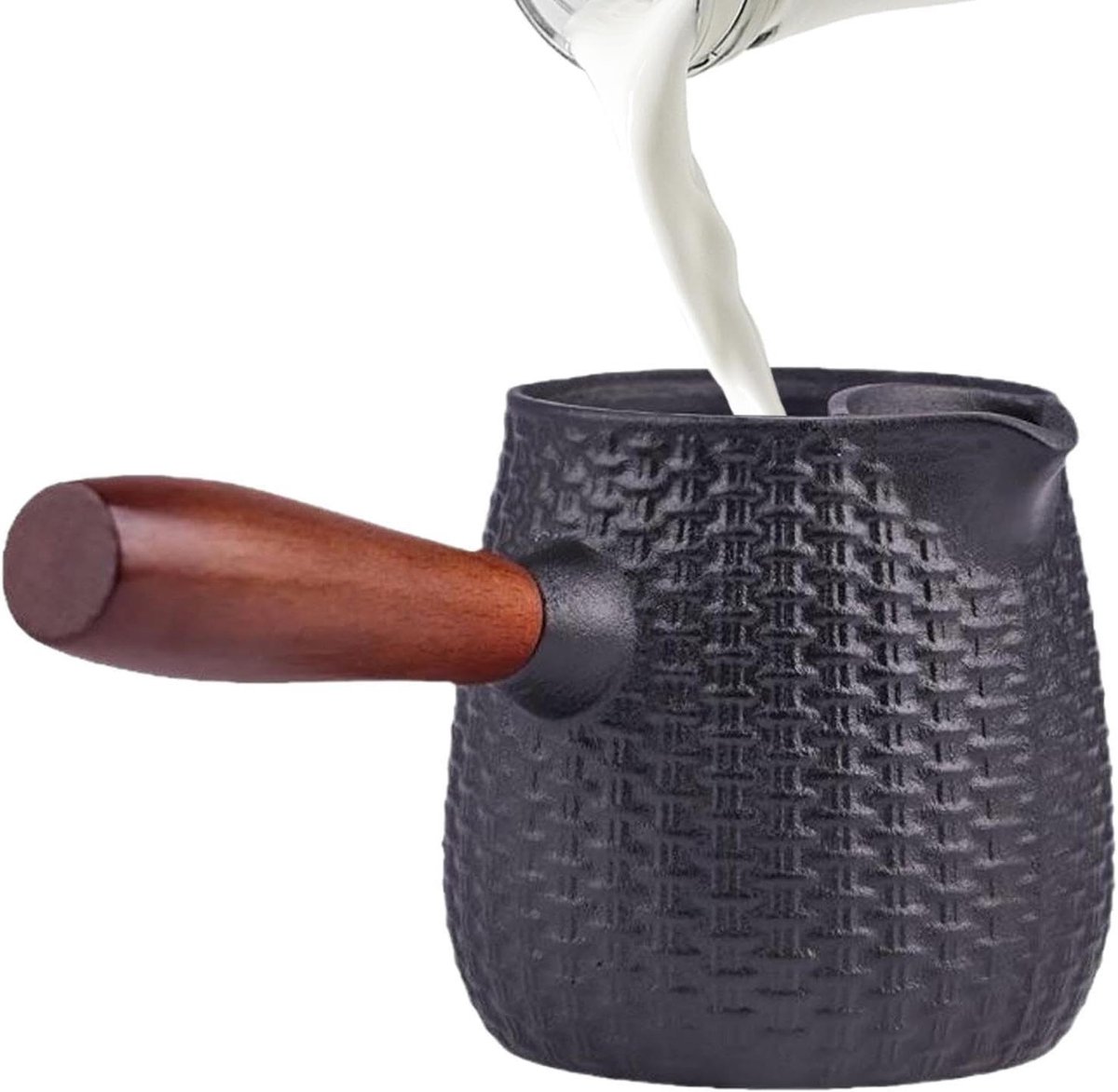 Gietijzeren theepot - Waterkoker fornuis - Dranken bereiden - Met kopwarmer - 600 ml inhoud - Zwart