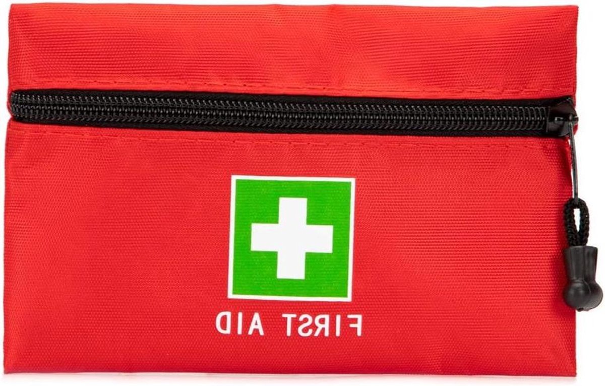 Noodtas EHBO - Reddingszak Pouch - Snelle Hulp - Waterbestendig Nylon - 16x11 cm - Rood