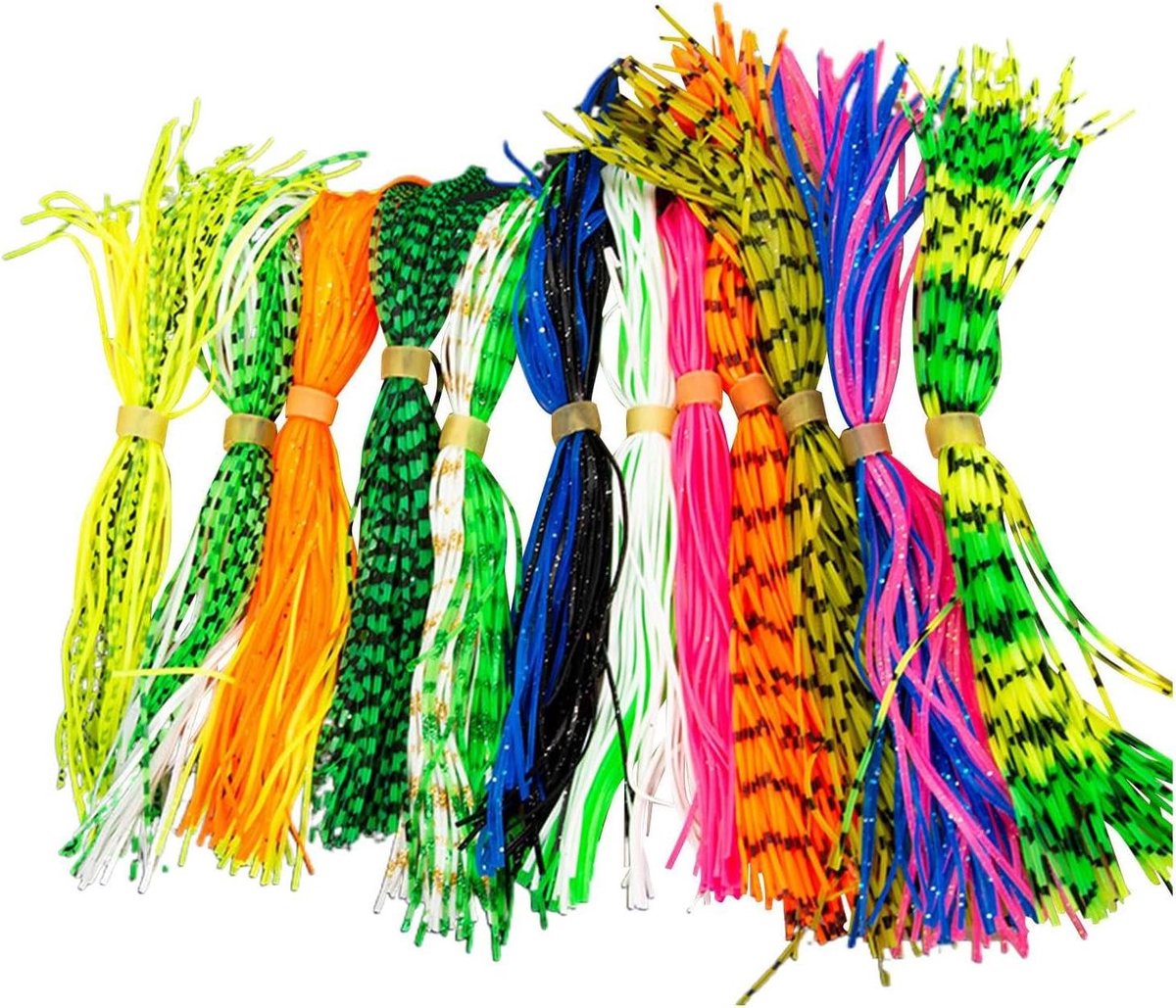 Spinnerbait Rokjes - Jig Skirts - Vissen - Verbeterde Beweging - 13 cm 12 Stuks - Meerkleurig