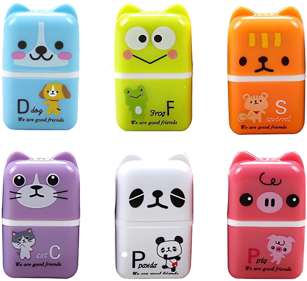 Dailygoods- Gum Set 6 Stuks - Cartoon Dierengummen - Hoogwaardig Rubber - Veilig en Niet Giftig - Kleurrijke Vlakgom - Ideaal voor Kinderen - Gummetje