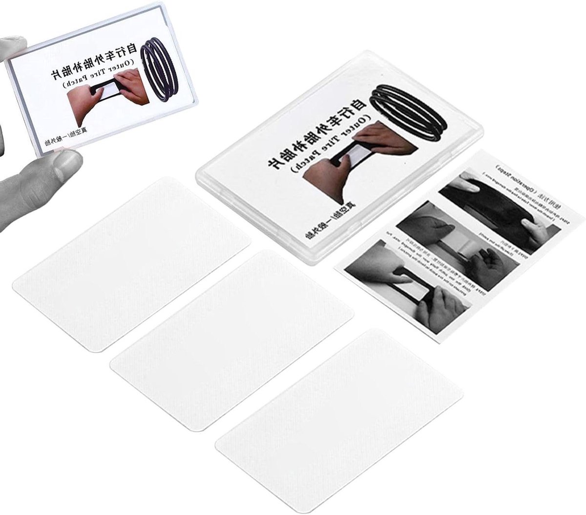Fietsband Plakset - Banden Reparatie Kit - Onderweg Banden Herstellen - Gereedschapsvrij Gemak - 8.5 x 5.5 x 1 cm