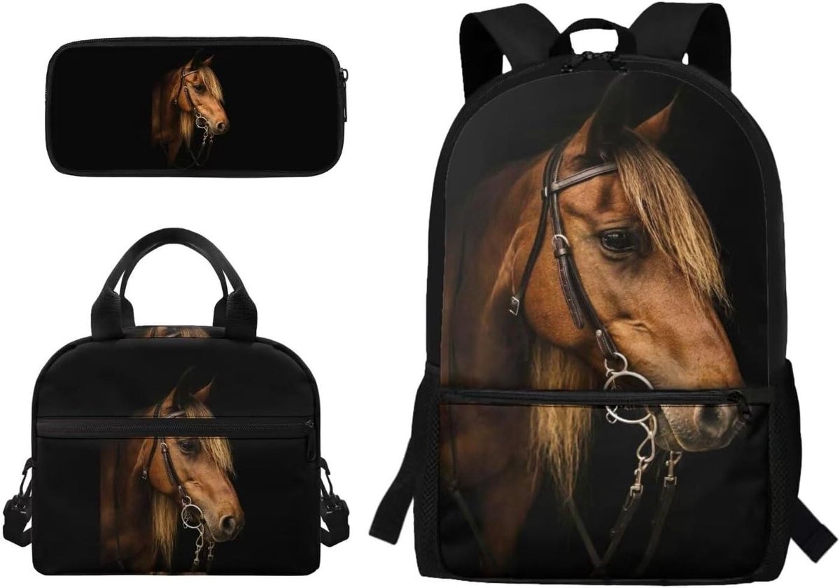 Rugzak Lunchtas Etui Set - Schooltas Set Kinderen - Schoolbenodigdheden Dragen - 3 Delige Set
