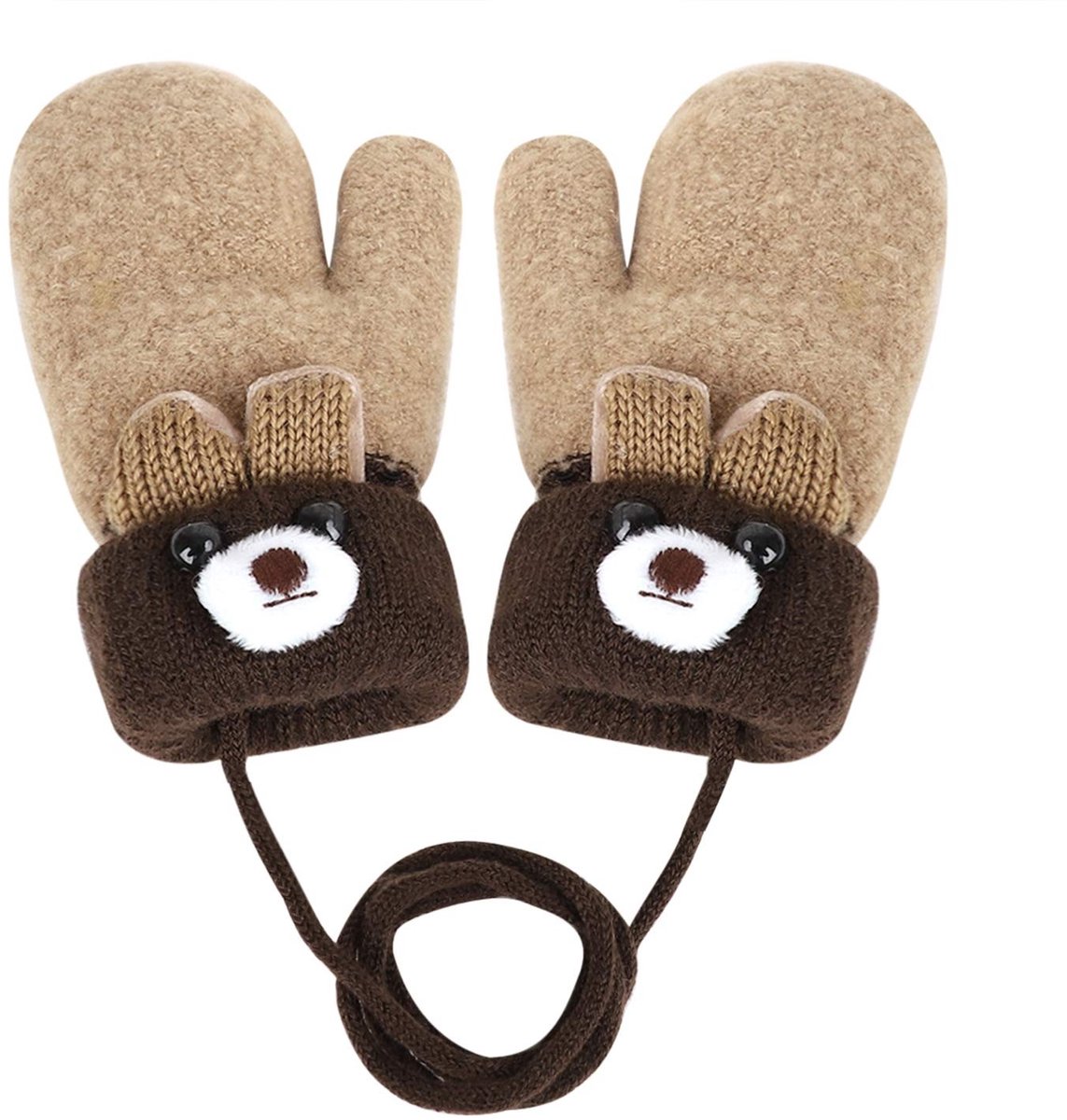 Dailygoods- Wanten voor Kinderen - Warme Gebreide Handschoenen - Fleece Binnenvoering - Winter - Voor Jongens/Meisjes - One Size 1-3 Jaar