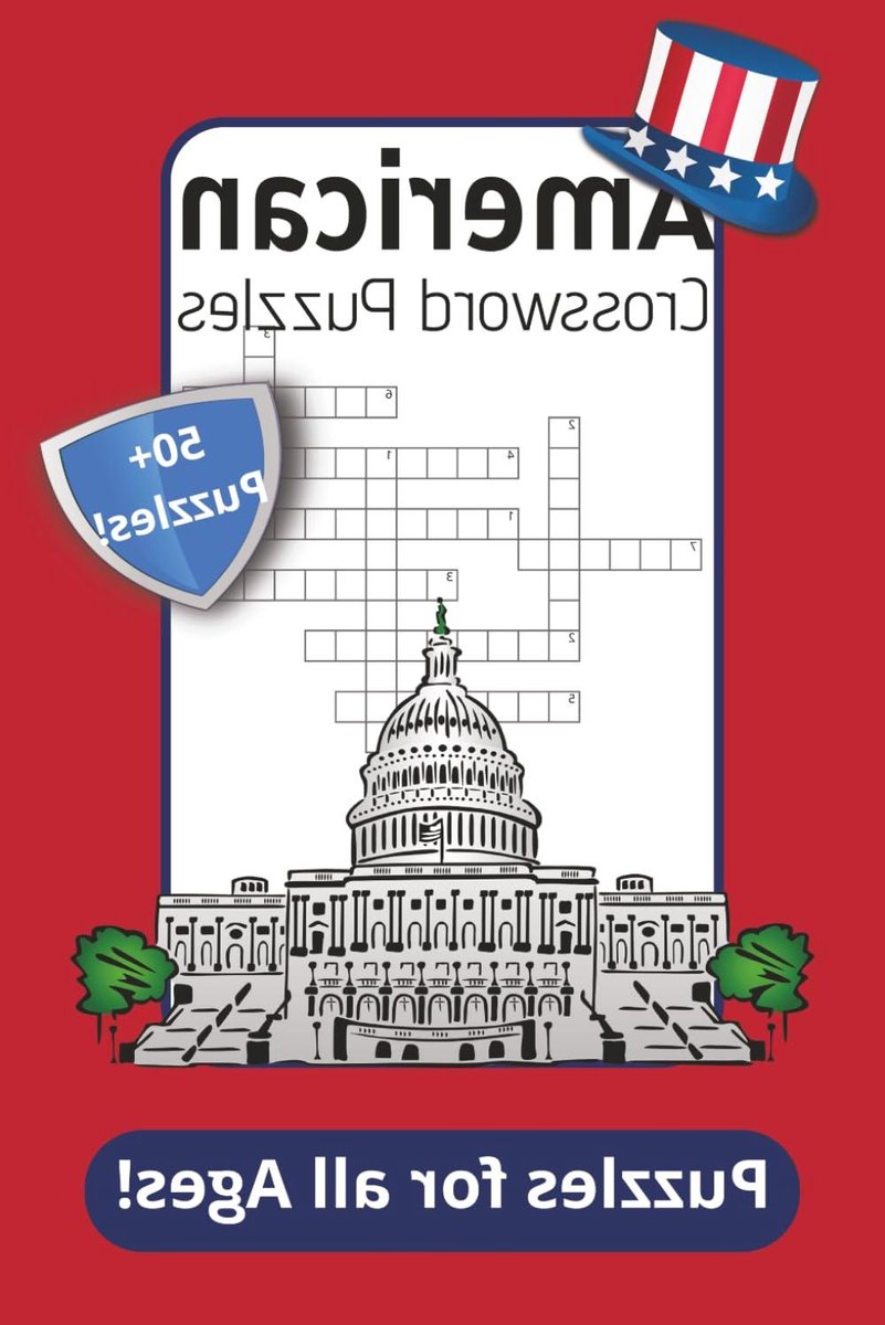 Kruiswoordraadsels Amerika - Puzzelboek Woorden - Ontspanning Geheugen - Educatieve Clues - 6x9 Inch - Niet gespecificeerd