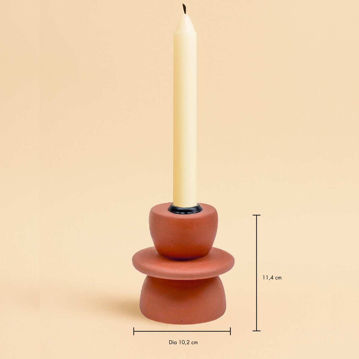 Joy Terracotta Kaarsenhouder Sculptuur - Model 2 - Ever Desi Studio