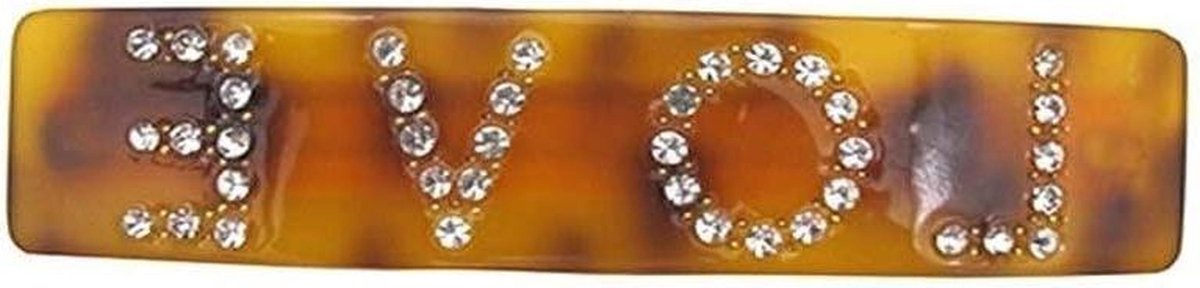 Haarspeld Kristal - Haarclip Accessoire - Kapsel Maken - Glad Oppervlak - 8.7cm - Geel