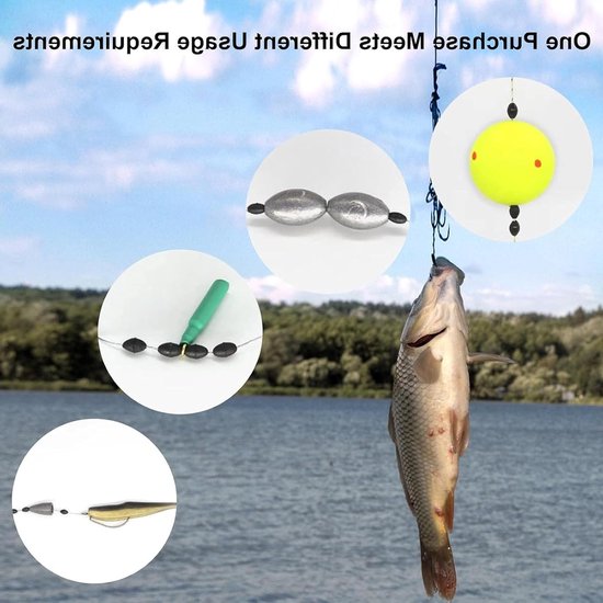 SnelShoppen - 300pcs Stop Float Fish, Stop Float Olive, 6-in-1 Rubber Stop Fishing Stopper, Maat M voor Stroom, Rivieren, Meren, Zeefishing van Snelshoppen — afbeelding 5