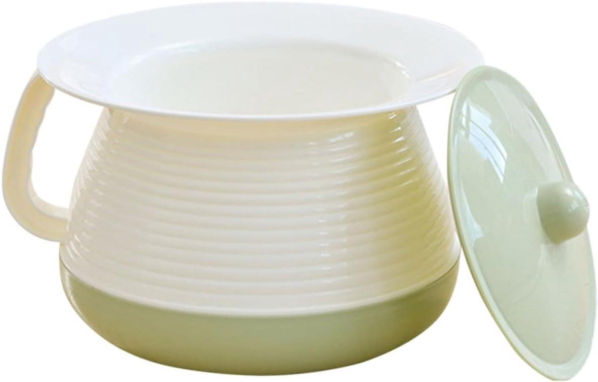 Kamerpot met Deksel - Urinoir Bedpan - Thuiszorg Gemak - Antislip Bodemontwerp - 21 x 18.5 x 14 cm - Wit