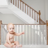 Veiligheidsnet voor Trappen voor Kinderen en Baby's - Balkonveiligheidsnet, Kindertrapleuning, Hek, Gaasbeschermingsnet, Balkonnet - 2 x 79 cm, Wit