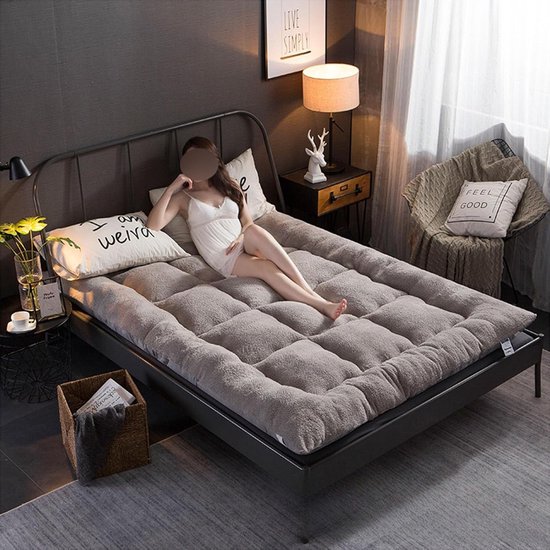 Japanse Matras - Vloermatras Futon - Comfortabel Slapen - Ergonomisch Ontwerp - 150x200 cm - Grijs — afbeelding 3
