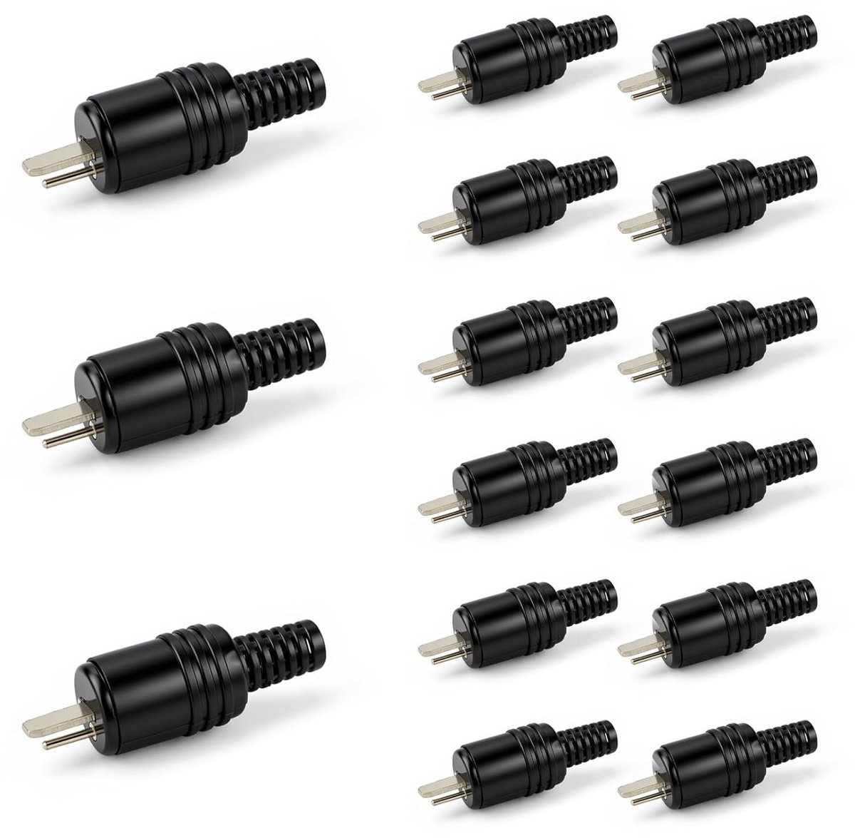 15-delige DIN luidsprekerplug set, 2-pins adapter voor hi-fi audioverbinding, plug met schroefaansluitingen voor luidsprekers en elektronica