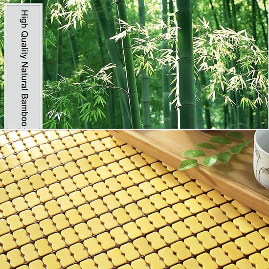 Zomerslaapmat Bamboe - Verkoelend Matras - Koel Slapen - Natuurlijk Materiaal - 2 x 2.2m - Natuurlijk — afbeelding 2