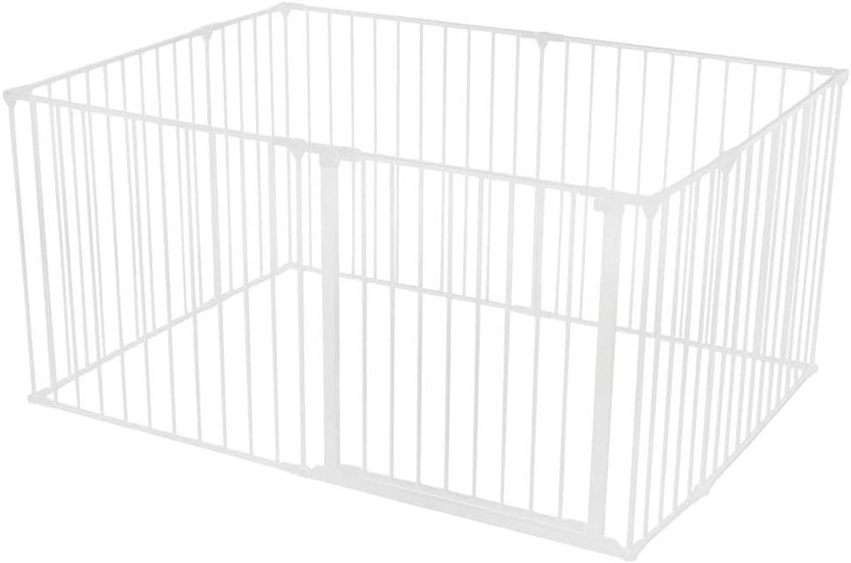 Baby Speelpen - Grote Speelhoek - Veilige Ruimte Creëren - Modulair Ontwerp - 105 x 144 cm - Wit