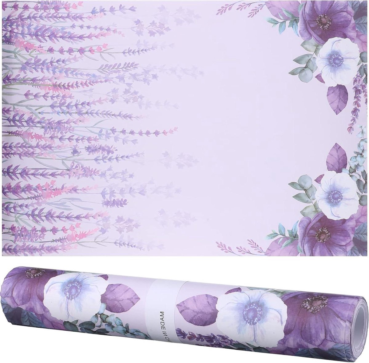 Geurende Ladevoering - Papieren Liners - Kast Decoratie - Lavendel Geur - 24 vellen - Bloemenprint