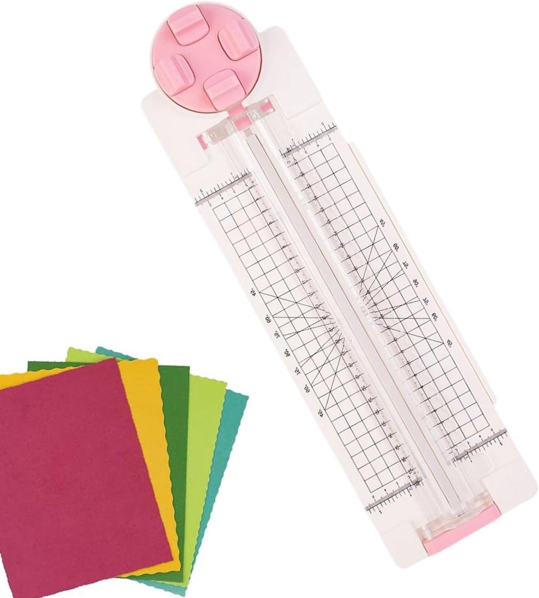 Papier Snijder - Kaart Snijder - Hobby Projecten - 360 Graden Rotatie - 44 x 12.5 cm - Roze